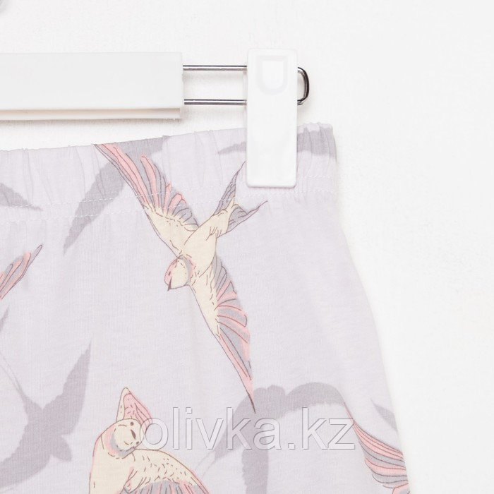 Пижама женская (рубашка и брюки) KAFTAN Birds размер 40-42, серый - фото 8 - id-p105783493
