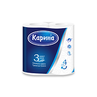 Туалетная бумага «Карина» 4 рулона (3 слоя)
