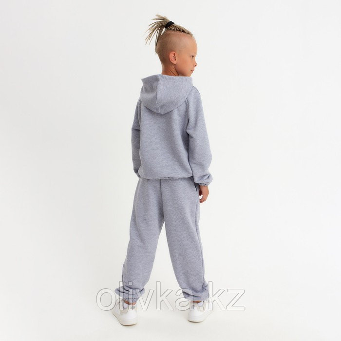 Костюм детский (худи, брюки) MINAKU цвет светло-серый меланж, рост 140 - фото 6 - id-p105784311