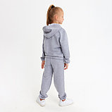 Костюм детский (худи, брюки) MINAKU цвет светло-серый меланж, рост 140, фото 10