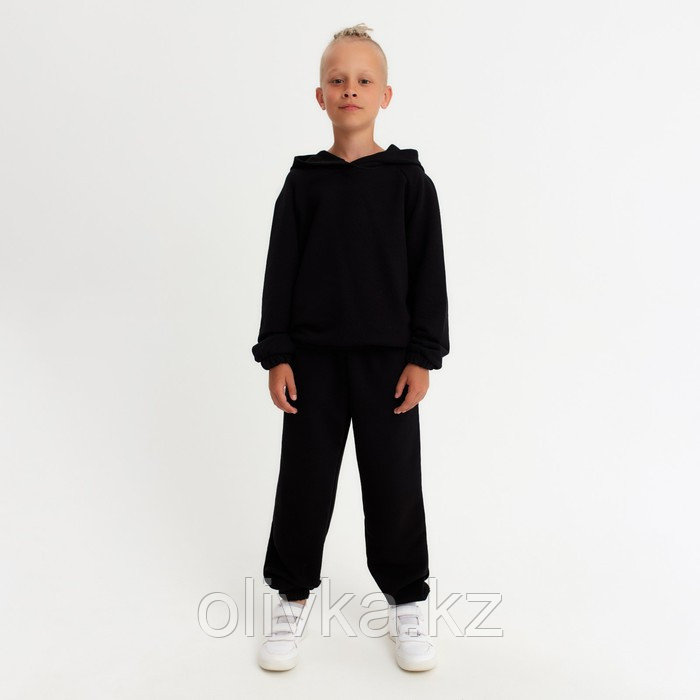 Костюм детский (худи, брюки) MINAKU цвет черный, рост 140 - фото 2 - id-p105783542