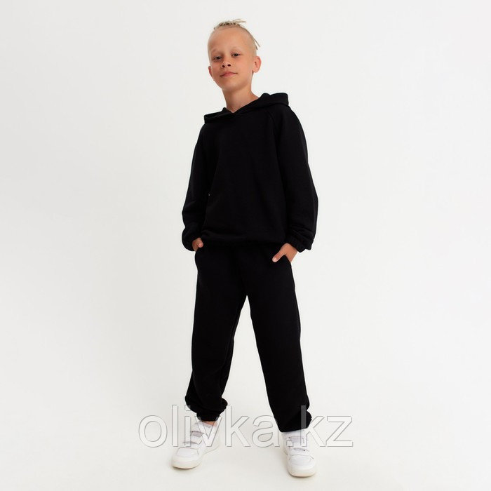 Костюм детский (худи, брюки) MINAKU цвет черный, рост 140 - фото 6 - id-p105783542