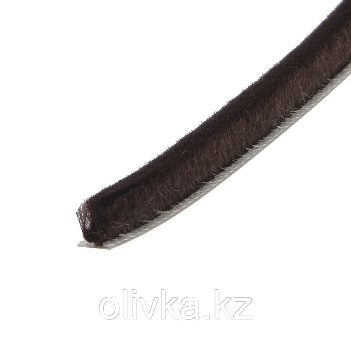 Уплотнитель щеточный самоклеящийся ТУНДРА, 9х9 мм, коричневый, 10 м. - фото 2 - id-p105785139