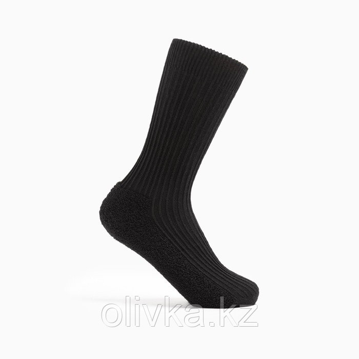 Носки мужские тёплые, цвет чёрный, размер 27