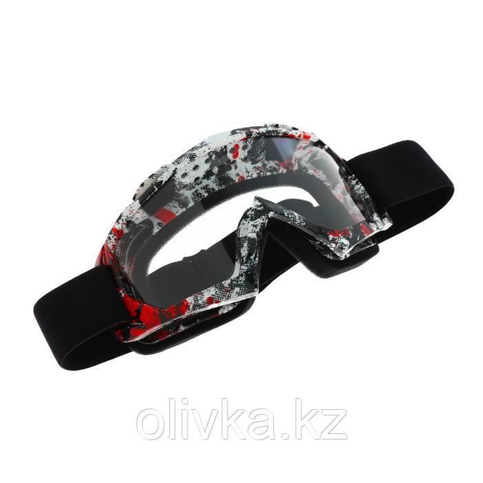 Очки-маска для езды на мототехнике, стекло прозрачное, цвет красный-черный, ОМ-21 - фото 3 - id-p105782008