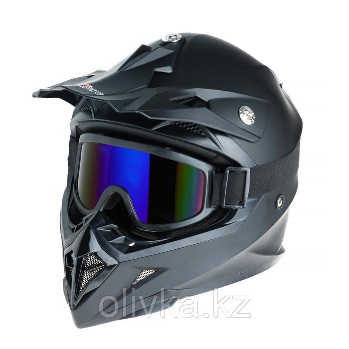 Очки-маска для езды на мототехнике, стекло синее, цвет черный - фото 2 - id-p105782009