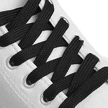Шнурки для обуви, пара, плоские, 9 мм, 120 см, цвет чёрный