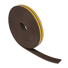 Уплотнитель резиновый ТУНДРА, профиль Е, размер 4х9 мм, коричневый, в упаковке 10 м