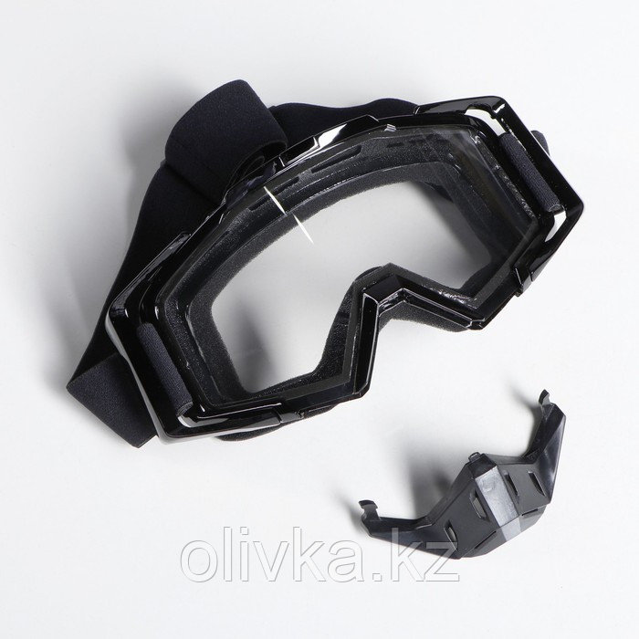 Очки-маска, со съемной защитой носа, стекло прозрачное, черные - фото 6 - id-p105779739