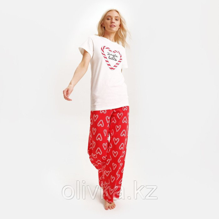 Пижама новогодняя женская (футболка и брюки) KAFTAN Girl, размер 48-50 - фото 4 - id-p105785290