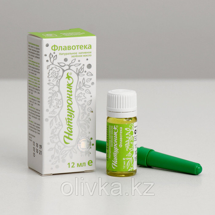 Натуральное нативное зелёное масло "Натуроник Флавотека", от гриппа и простуды 12 мл - фото 1 - id-p105779872