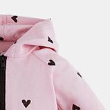 Комплект: толстовка и брюки Крошка Я "Сердечки", розовый, рост 68-74 см, фото 3