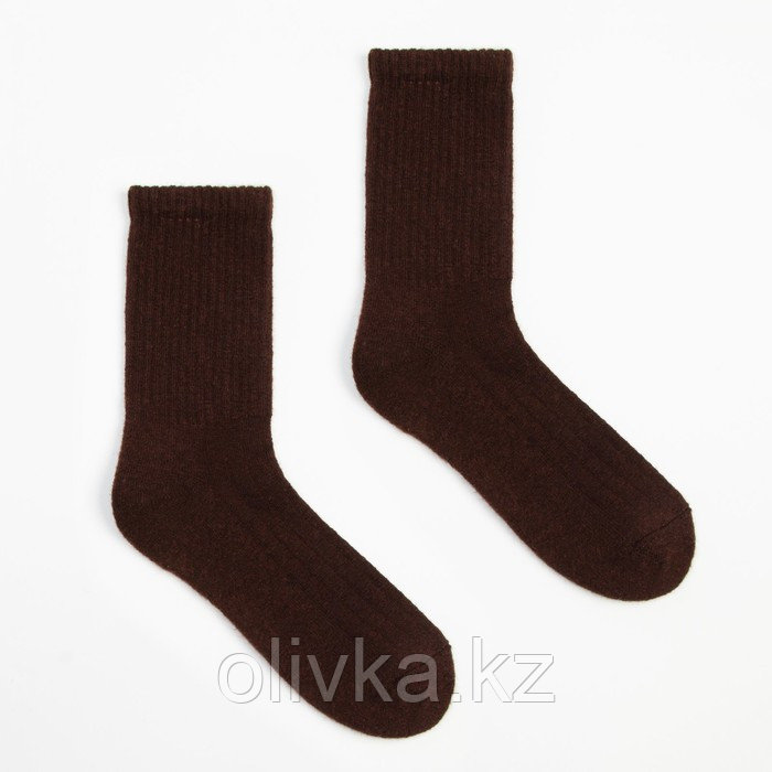 Носки мужские с пухом яка, цвет шоколадный, размер 44-46 - фото 1 - id-p105785338