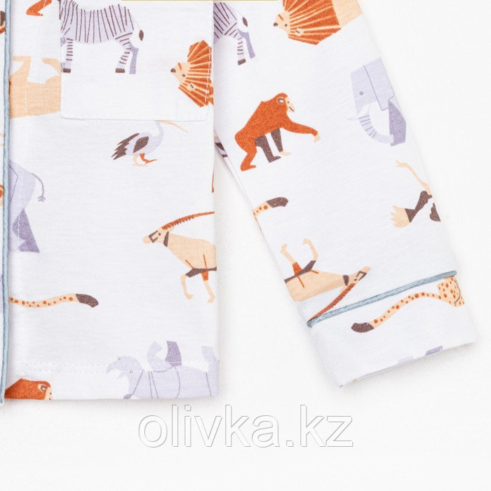 Пижама детская (рубашка и брюки) KAFTAN "Animal" размер 122-128, цвет белый - фото 10 - id-p105783757