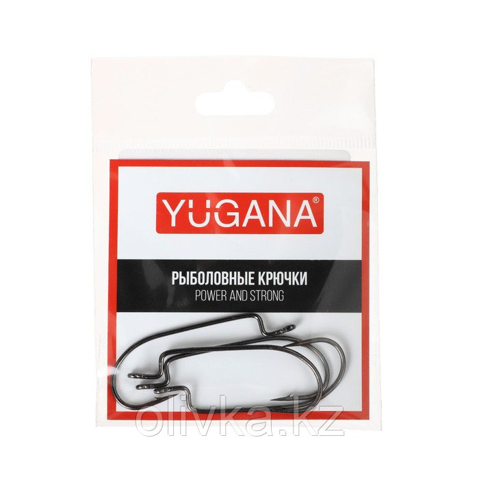 Крючки офсетные YUGANA O'shaughnessy worm, № 2/0, 4 шт. - фото 1 - id-p105781425