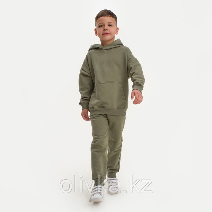 Костюм детский (худи, брюки) KAFTAN "Basic line", размер 32 (110-116), цвет хаки - фото 6 - id-p105783811