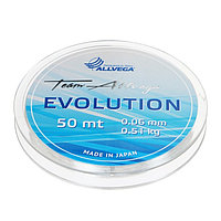 Леска монофильная ALLVEGA Evolution, диаметр 0.06 мм, тест 0.51 кг, 50 м, прозрачная