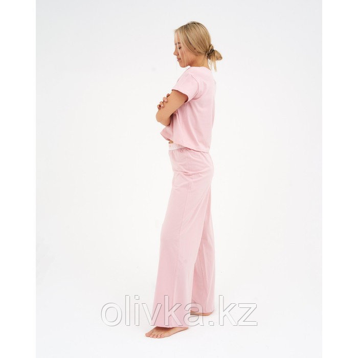 Пижама женская (футболка и брюки) KAFTAN "Basic" размер 40-42, цвет розовый - фото 4 - id-p105783021