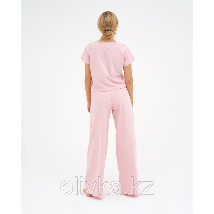Пижама женская (футболка и брюки) KAFTAN "Basic" размер 40-42, цвет розовый - фото 5 - id-p105783021