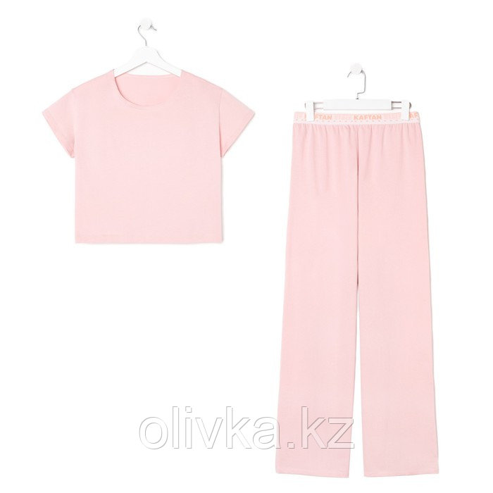 Пижама женская (футболка и брюки) KAFTAN "Basic" размер 40-42, цвет розовый - фото 6 - id-p105783021