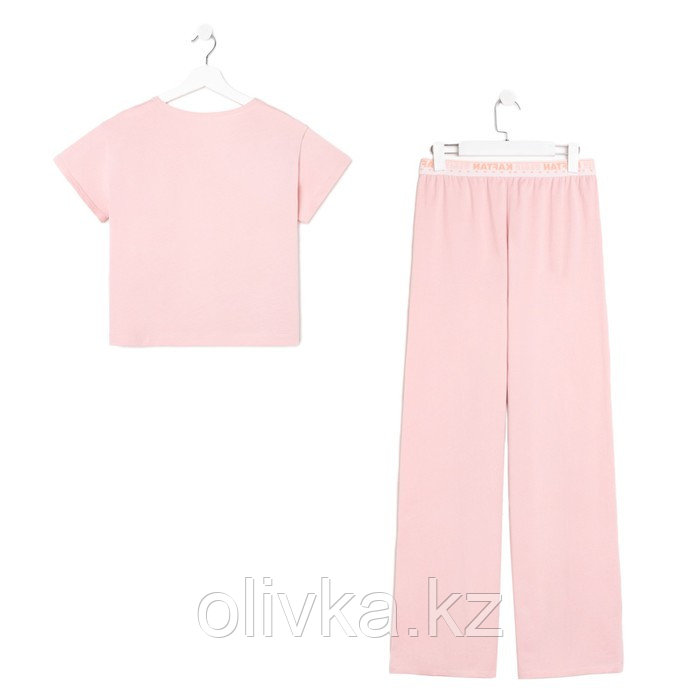 Пижама женская (футболка и брюки) KAFTAN "Basic" размер 40-42, цвет розовый - фото 10 - id-p105783021