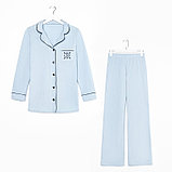 Пижама женская (рубашка и брюки) KAFTAN Love размер 40-42, цвет голубой, фото 7