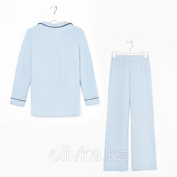 Пижама женская (рубашка и брюки) KAFTAN Love размер 40-42, цвет голубой - фото 10 - id-p105783878