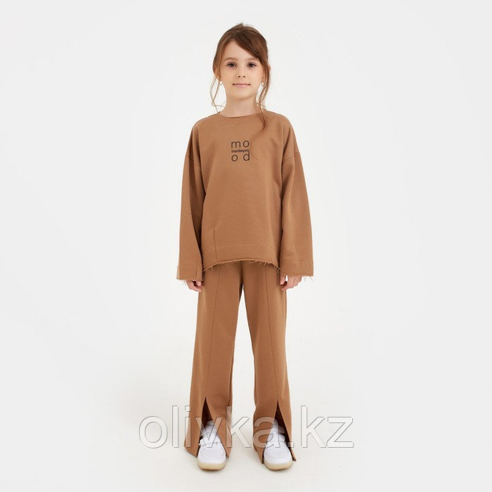 Костюм детский (свитшот, брюки) MINAKU цвет коричневый, рост 146 - фото 1 - id-p105784688