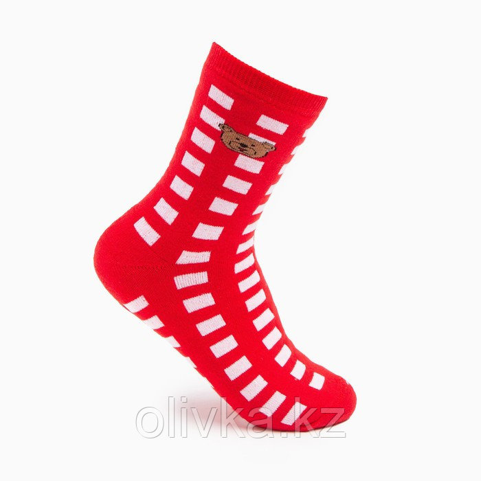 Носки детские махровые, цвет красный/белый, размер 18 - фото 1 - id-p105784707