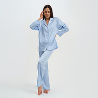 Пижама женская (рубашка и брюки) KAFTAN "Треугольники" цвет голубой, размер 48-50