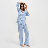 Пижама женская (рубашка и брюки) KAFTAN "Треугольники" цвет голубой, размер 48-50, фото 3