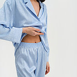 Пижама женская (рубашка и брюки) KAFTAN "Треугольники" цвет голубой, размер 48-50, фото 5