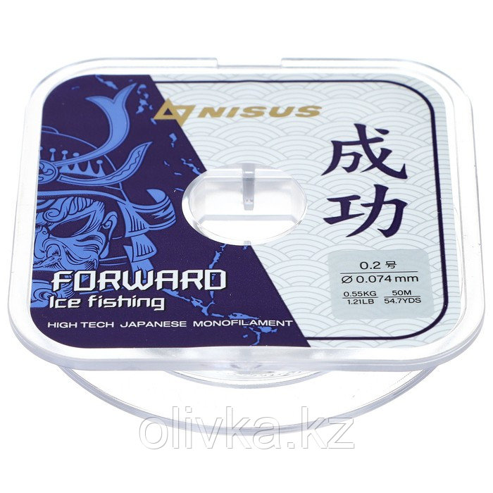 Леска Forward Ice Fishing, диаметр 0.074 мм, тест 0.55 кг, 50 м, Nylon Transparent Nisus - фото 1 - id-p105783139