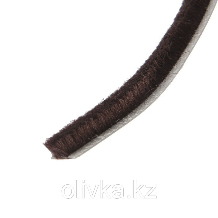 Уплотнитель щеточный самоклеящийся ТУНДРА, 9х5 мм, коричневый, 10 м. - фото 2 - id-p105785577
