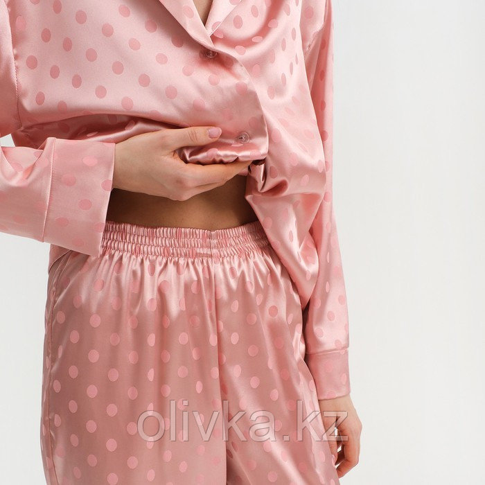 Пижама женская (рубашка и брюки) KAFTAN "Горох" цвет розовый, размер 48-50 - фото 7 - id-p105783976