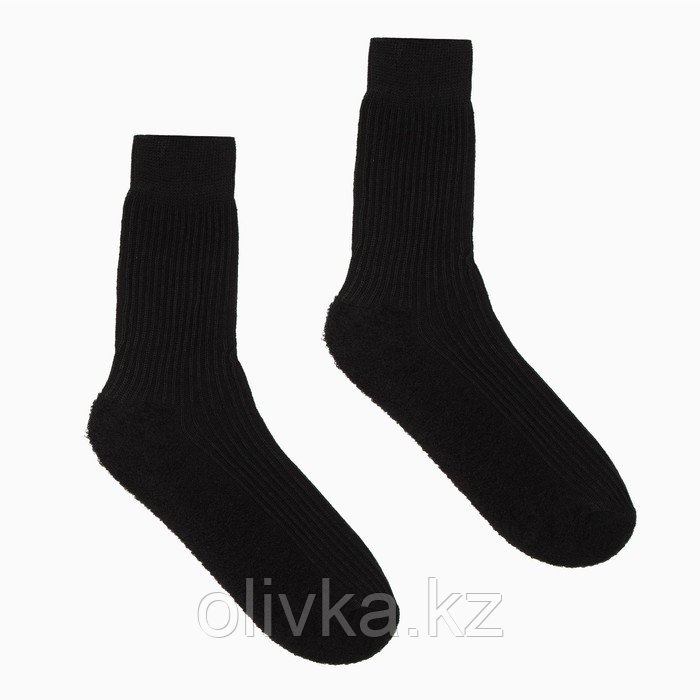 Носки мужские с махровым следом, цвет чёрный, размер 31 - фото 1 - id-p105785654