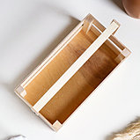 Кашпо деревянное 24.5×13.5×9 см "Двушка Лайт", двухреечное, натуральный Дарим Красиво, фото 4