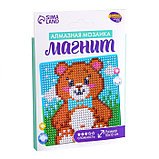 Алмазная мозаика магнит для детей «Медвежонок», 10х10 см, фото 2