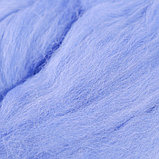 Шерсть для валяния 100% тонкая шерсть 50гр (15-Т.Голубой), фото 3