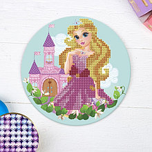 Алмазная мозаика для детей «Принцесса в замке», 18 х 18 см. Набор для творчества