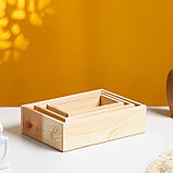 Кашпо деревянное 30×21×8.5 см Элегант "Классик", 3 в 1, МАССИВ СОСНЫ Дарим Красиво, фото 2