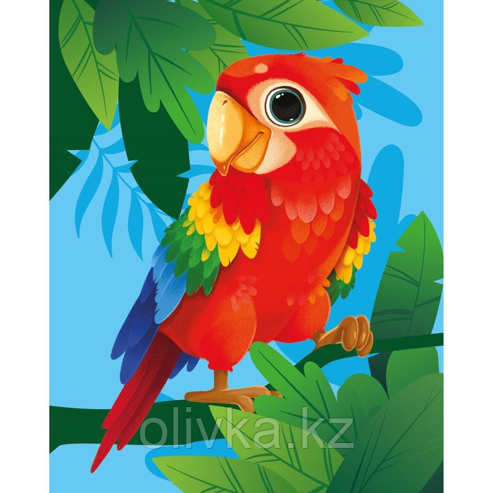 Алмазная мозаика для детей «Яркий попугай» 20х25 см - фото 2 - id-p90064669
