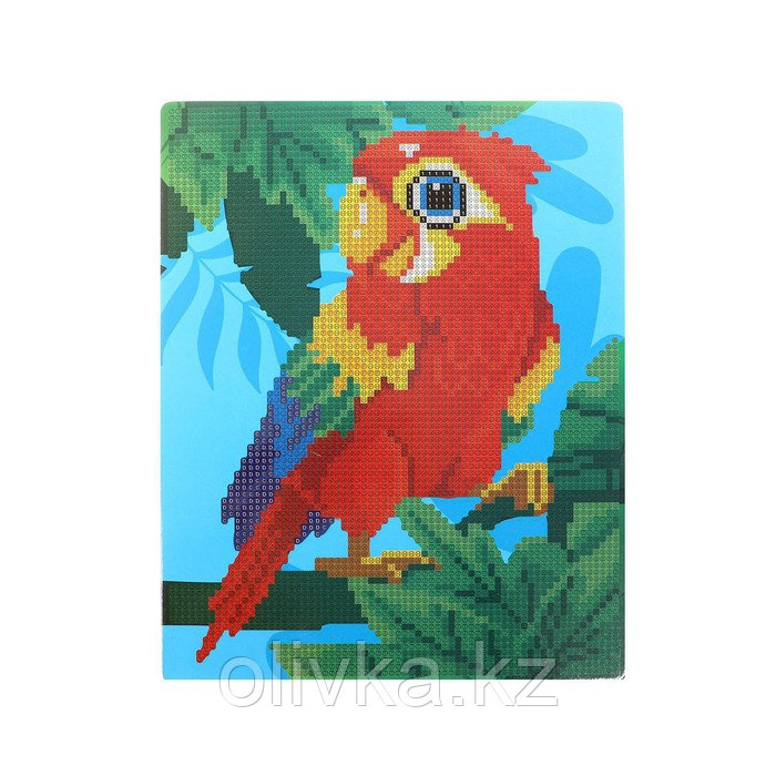 Алмазная мозаика для детей «Яркий попугай» 20х25 см - фото 3 - id-p90064669