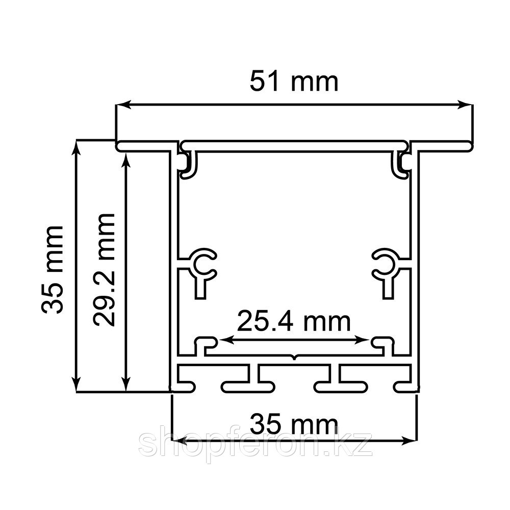 Профиль встраиваемый для светодиодной ленты FERON CAB255 - фото 2 - id-p86748275