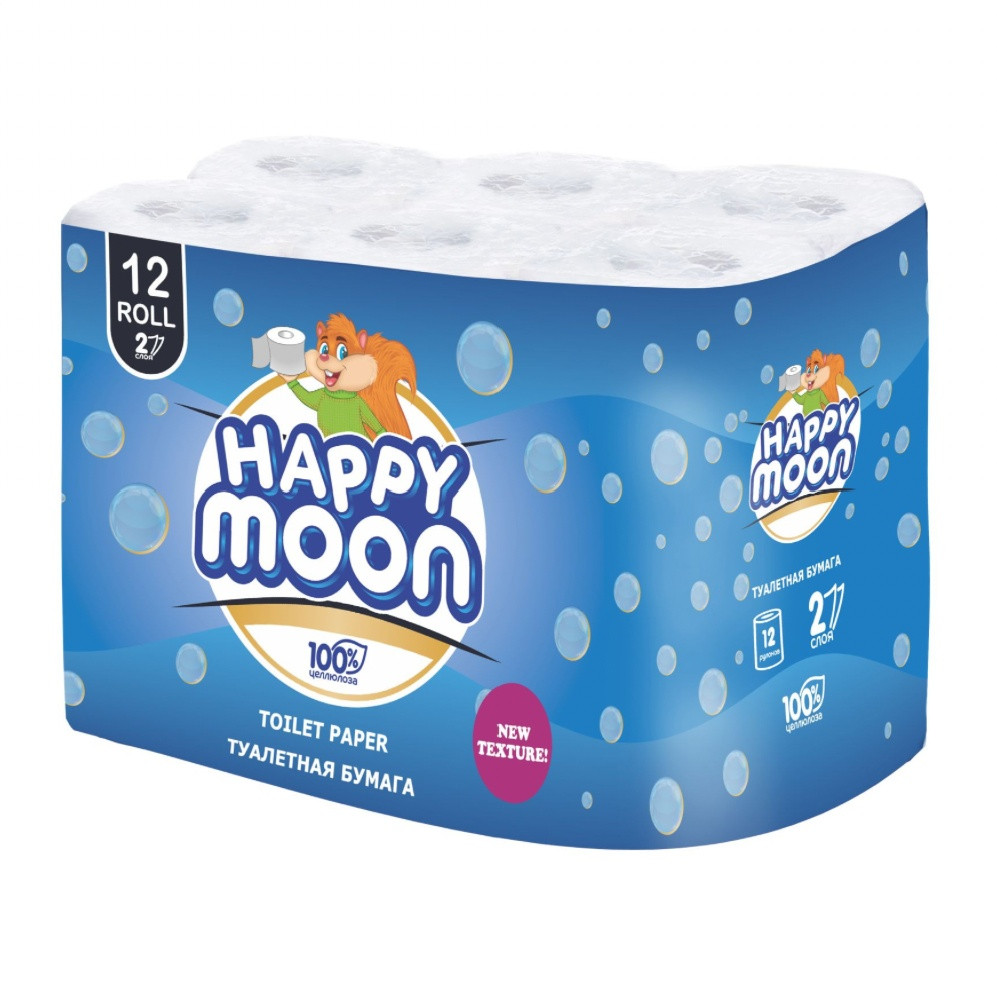 Туалетная бумага Happy Moon 12 рулонов