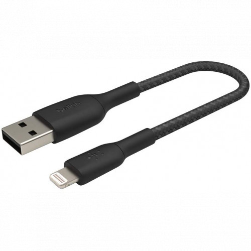 Кабель Belkin USB-A - Lightning BRAIDED 0.15m black CAA002BT0MBK - фото 1 - id-p105300989