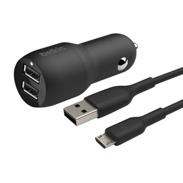 Автомобильное ЗУ Belkin Car Charger 24W Dual USB-A  USB-A - MicroUSB  1m  black CCE002BT1MBK