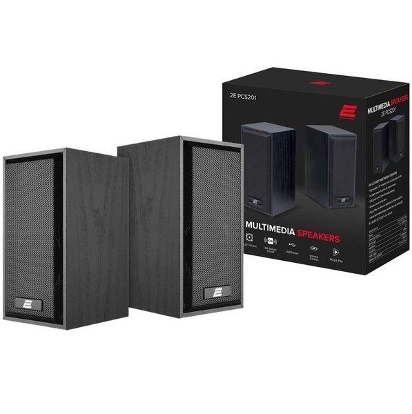 Акустическая система 2E PCS201 2.0 USB Black Wood 2E-PCS201BK - фото 1 - id-p105301586