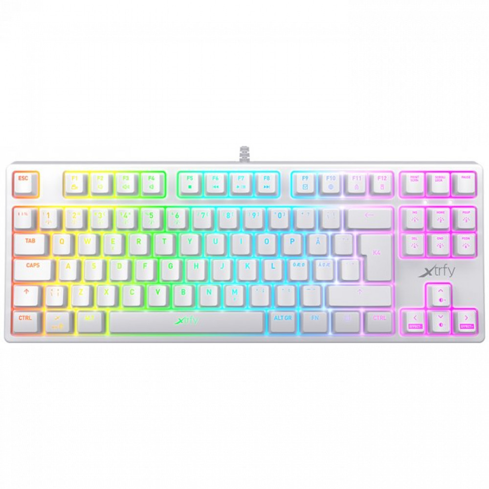 Клавиатура игровая/Gaming keyboard Xtrfy K4 TKL RGB Kailh Red  RU  White XG-K4-RGB-TKL-WH-R-RUS