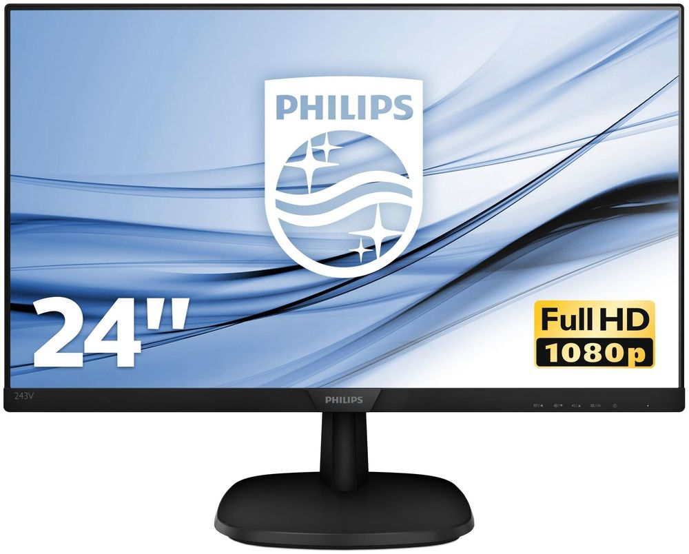 Монитор 23 8" PHILIPS 243V7QJABF (00/01) Черный